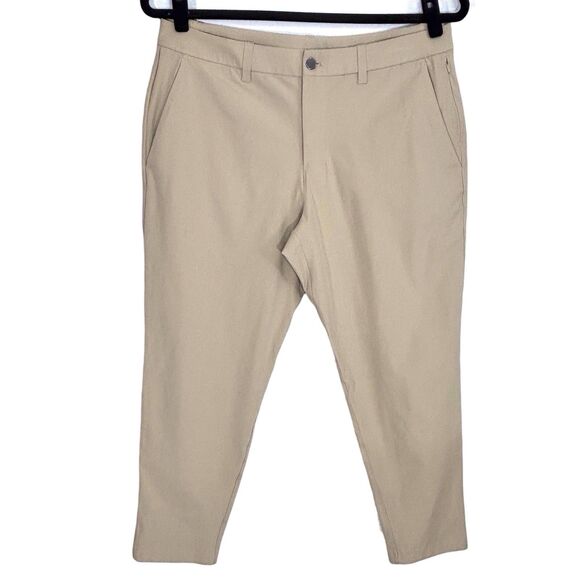 Lululemon ABC Pants Mens 36x29 Slim Fit Warpstreme Stretch M5AQYS Beige Khaki - Picture 3 of 8